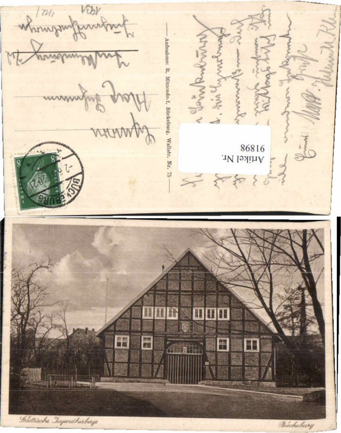 91898,Bückeburg Städt. Jugendherberge 1931