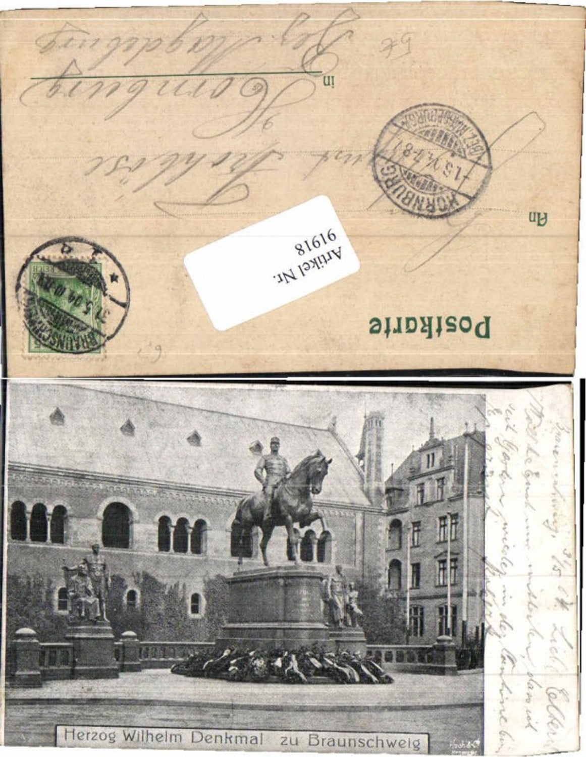 91918,Braunschweig Herzog Wilhelm Denkmal