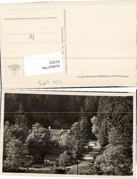 91922,Hotel Wolfsbachmühle Hohegeiß Hochharz