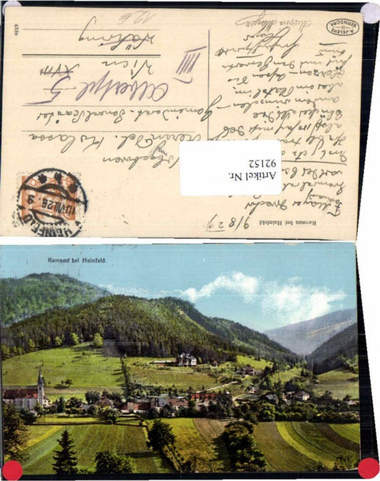 92152,Ramsau b. Hainfeld Lilienfeld Tolle Color 1929 Jelenz pub