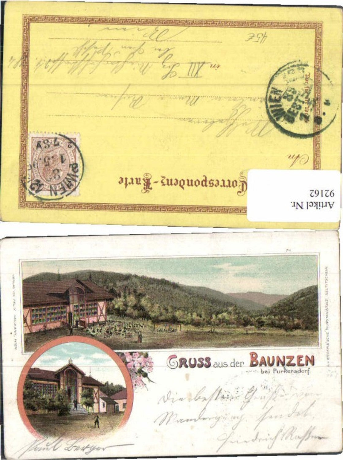 92162,Tolle Litho Gruss aus Baunzen b. Purkersdorf Gablitz