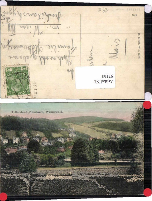 92163,Tolle AK Tullnerbach Pressbaum Wienerwald Ortsrand 1912