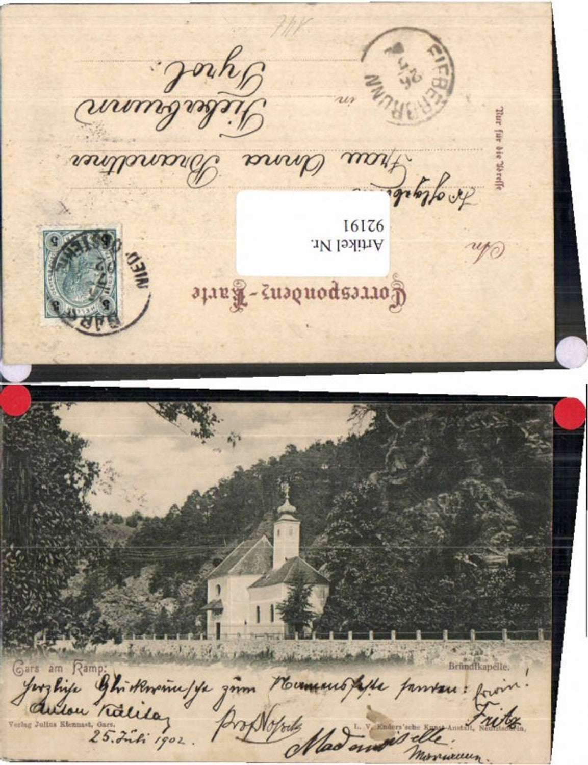 92191,Gars am Kamp Bründlkapelle 1902 Kamegg