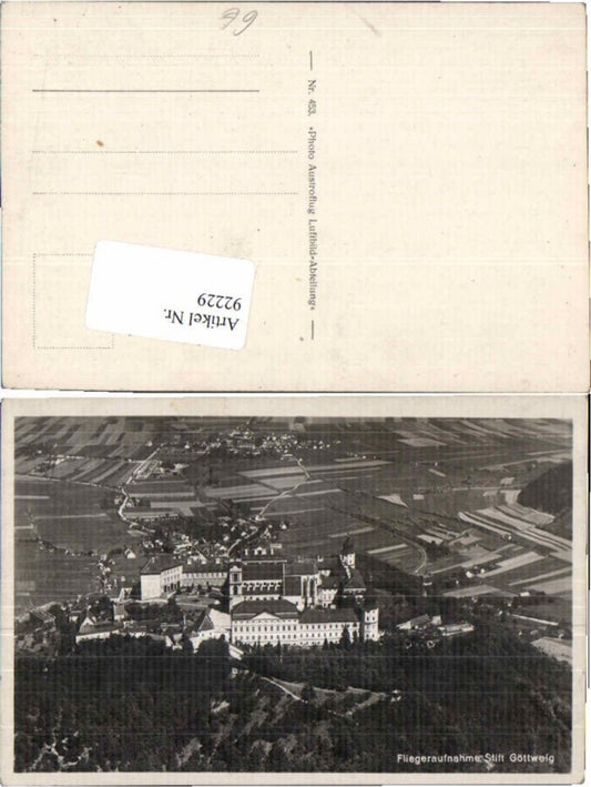 92229,Fliegeraufnahme Göttweig Furth 1930