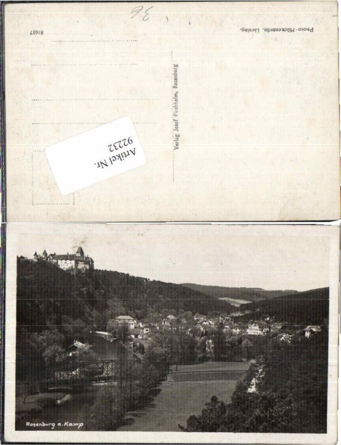 92232,Rosenburg am Kamp Totale vom Ort 1930