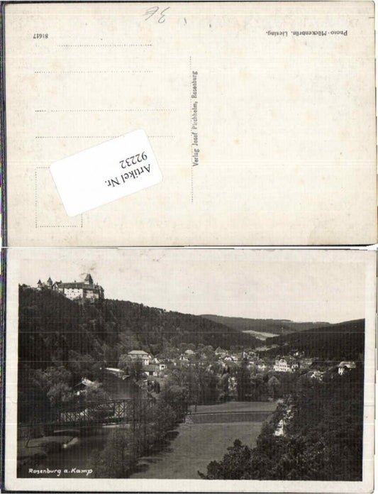 92232,Rosenburg am Kamp Totale vom Ort 1930
