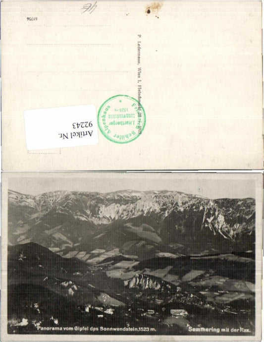92243,Semmering m. Rax 1929