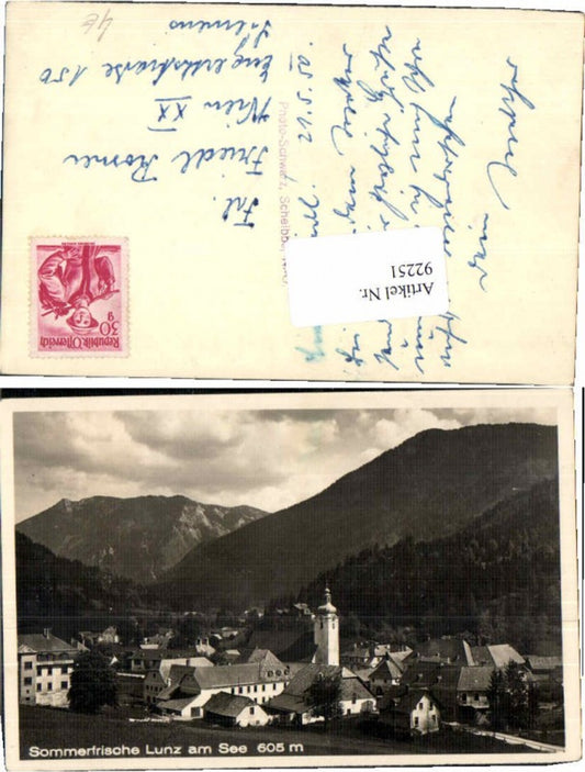 92251,Sommerfrische Lunz am See Totale vom Ort