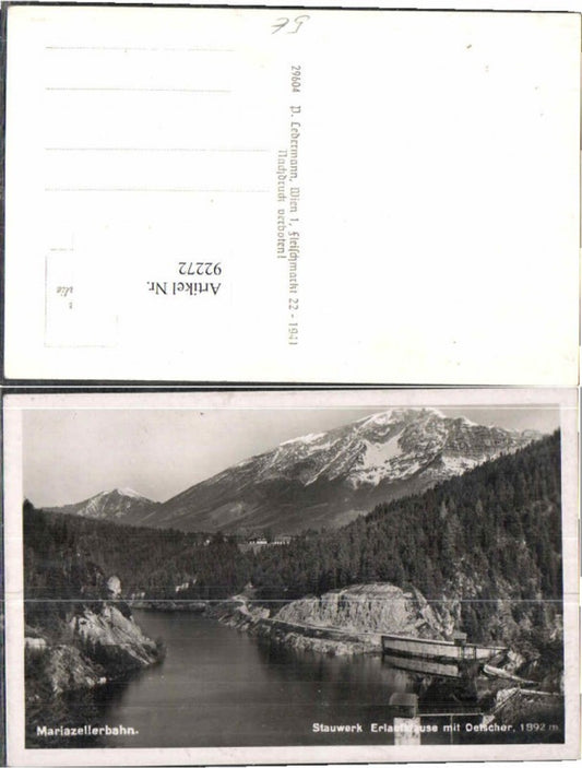 92272,Mariazellerbahn Stauwerk Erlaufklause Mitterbach Annaberg