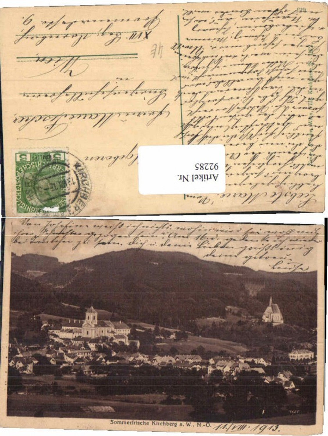 92285,Sommerfrische Kirchberg am Wechsel 1915