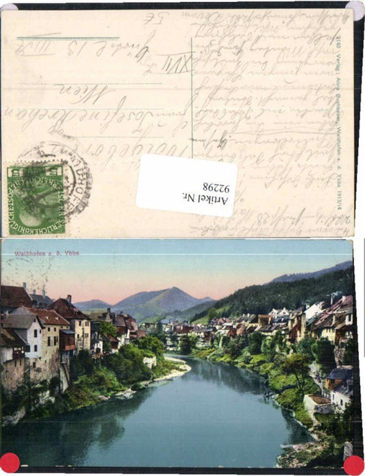 92298,Waidhofen a.d. Ybbs Partie im Ort Fluss 1913