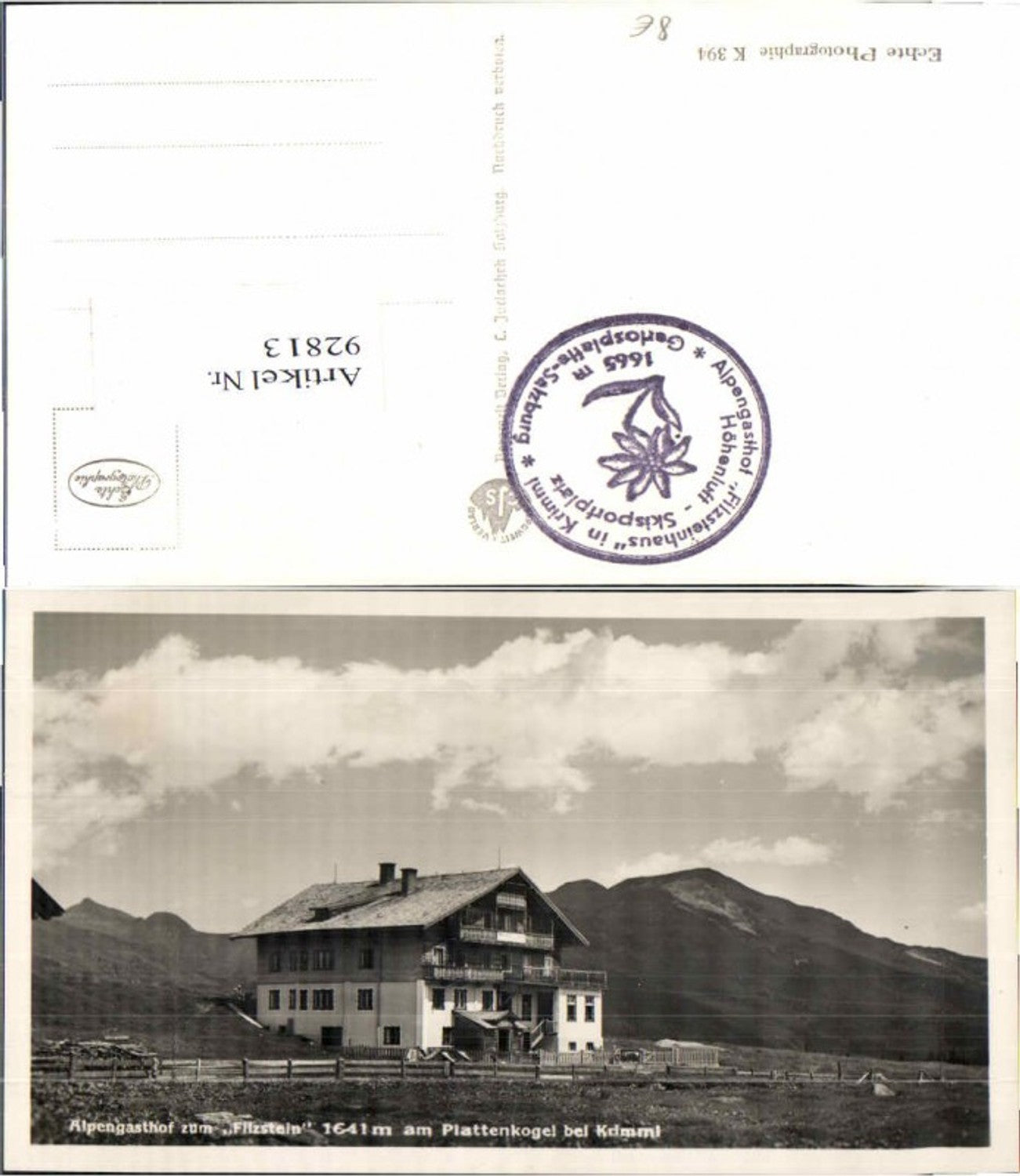 92813,Gasthaus Filzstein Plattenkogel b. Krimml