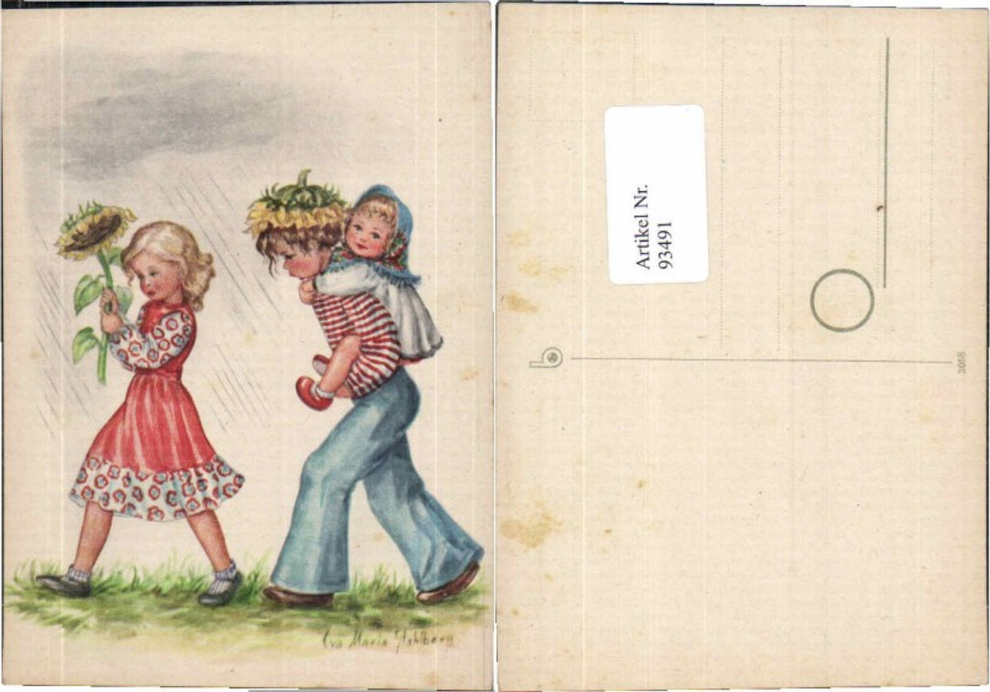 93491,Eva Maria Stahlberg Kinder Sonnenblume Regen