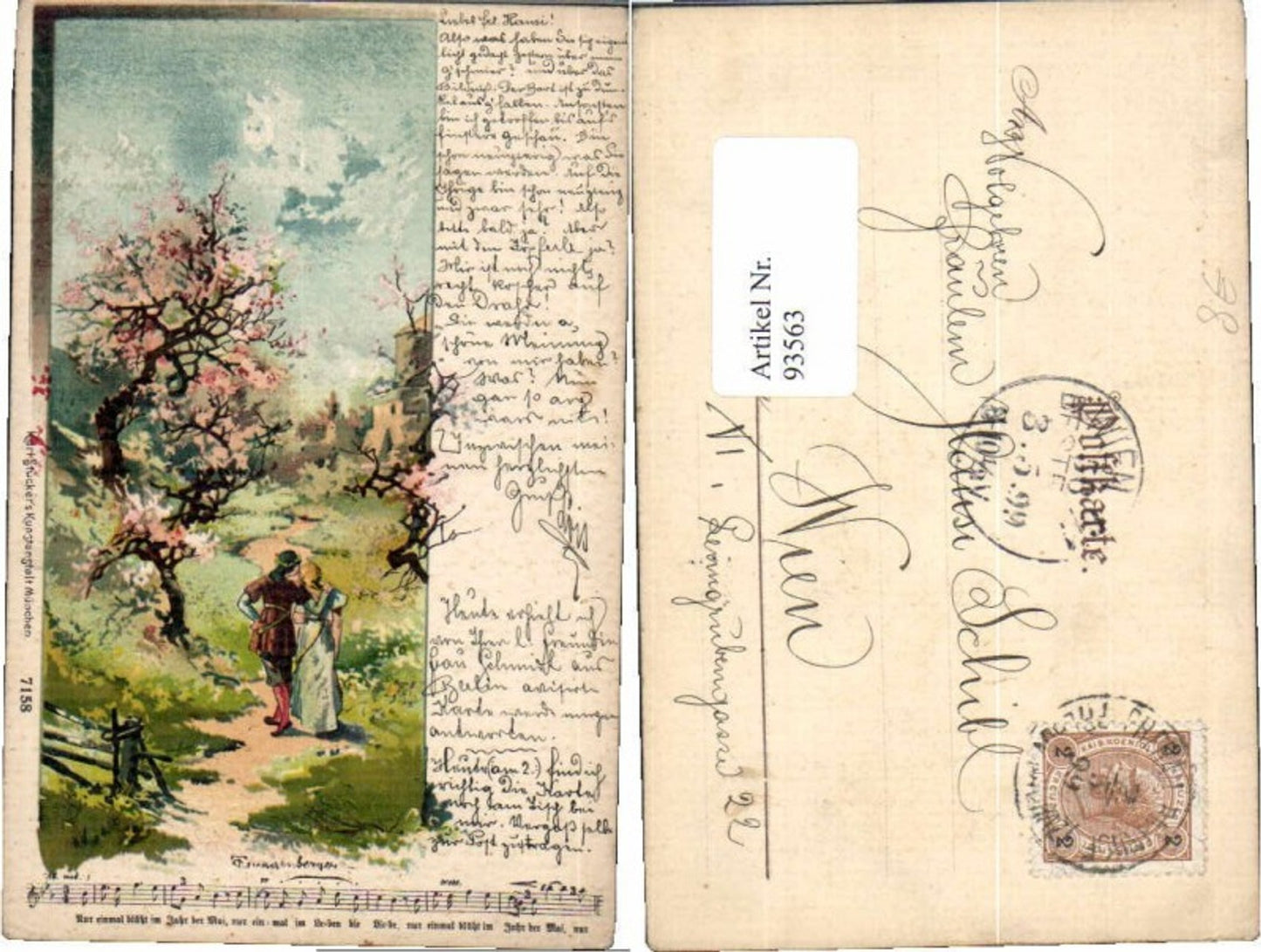 93563,Karl Stücker Litho Guggenberger T. Liedkarte 1900