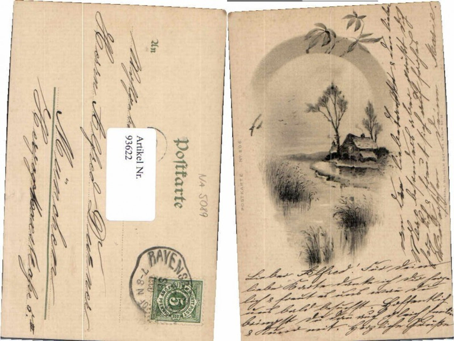93622,Wilhelm Boehme Künstlerkarte Schilf Ufer