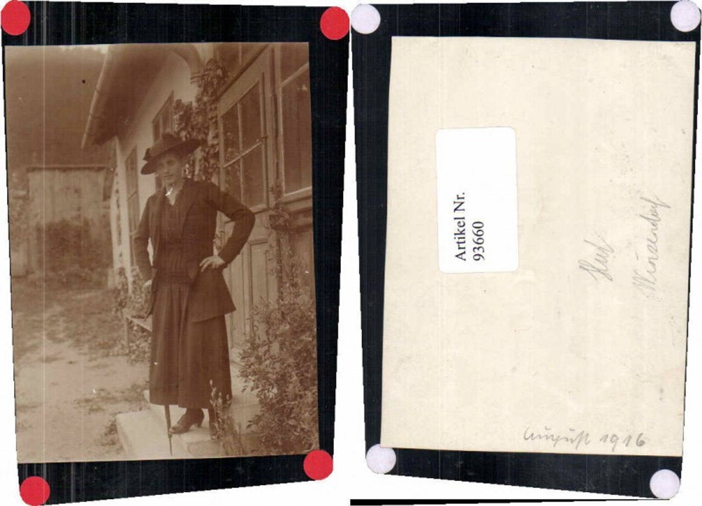 93660,Foto Frau m. Hut Mode Fashion Hutmode