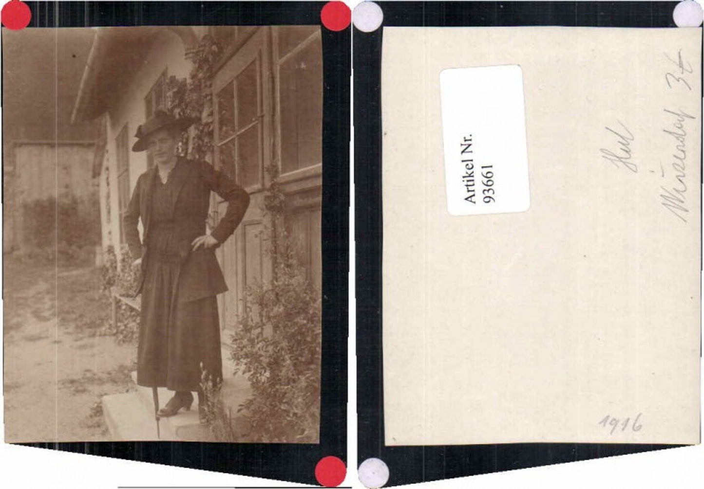 93661,Foto Frau m. Hut Hutmode Fashion