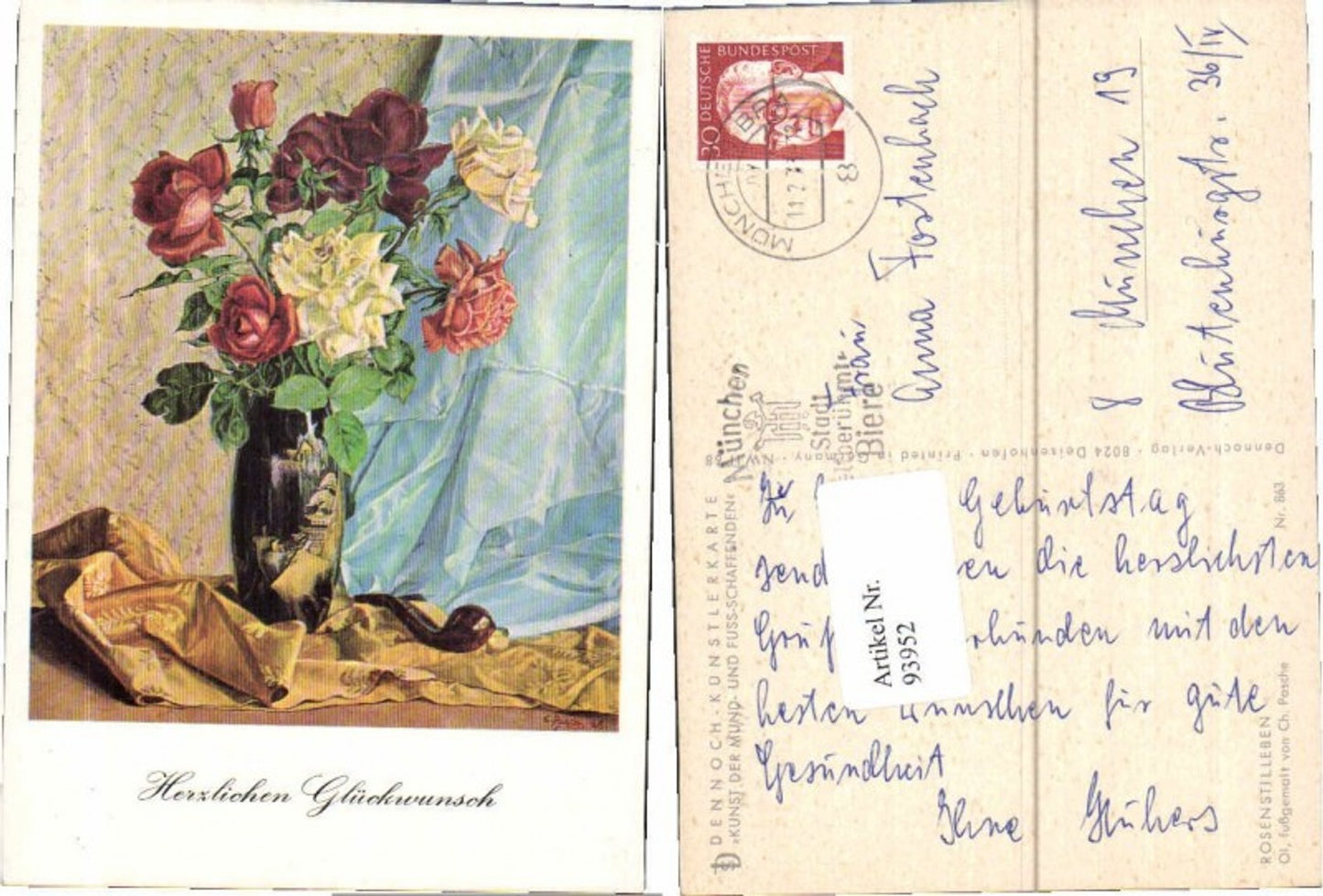 93952,Rosenstilleben Fußgemalt Ch. Pasche
