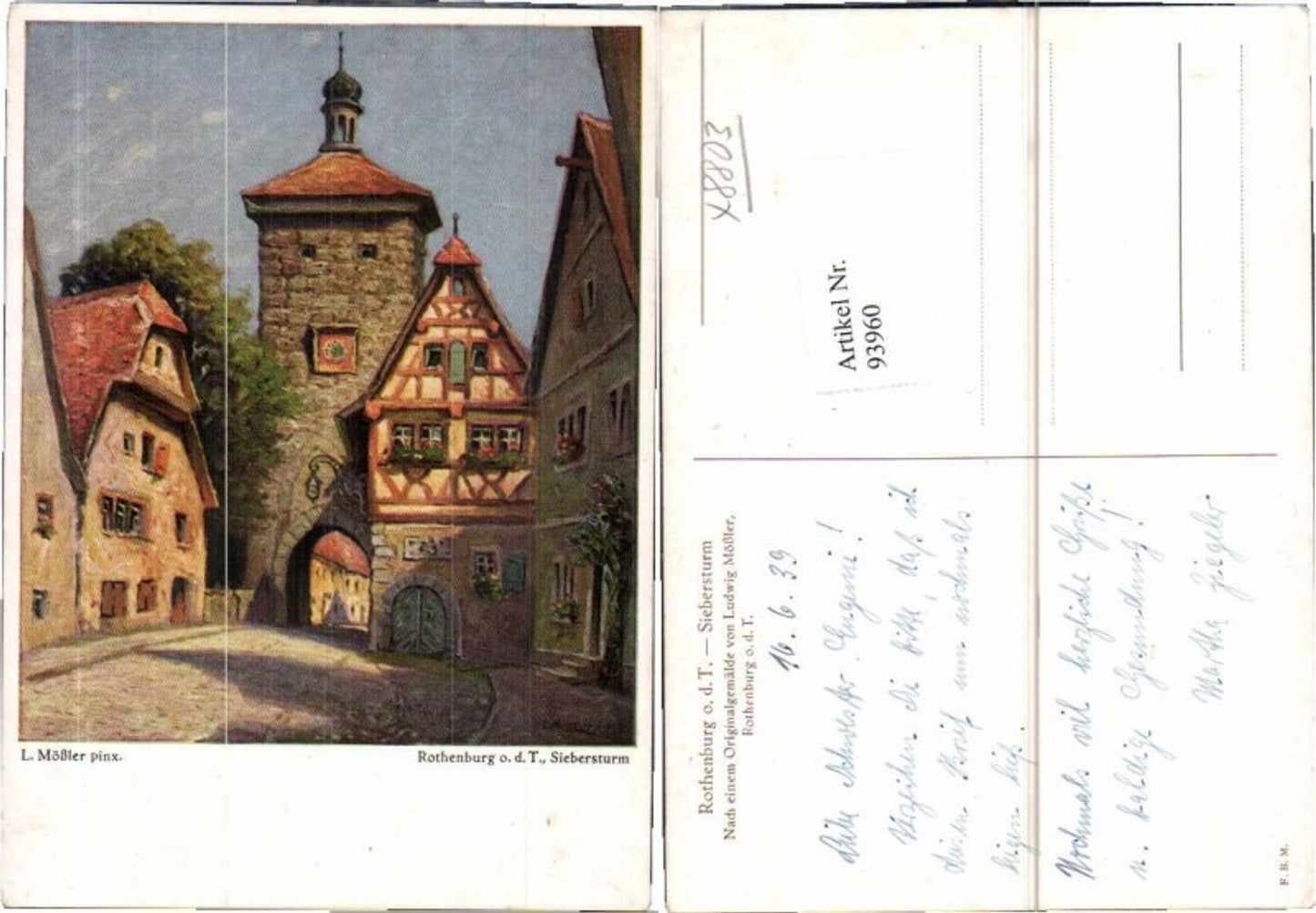 93960,Rothenburg ob tauber Siebersturm L. Mößler