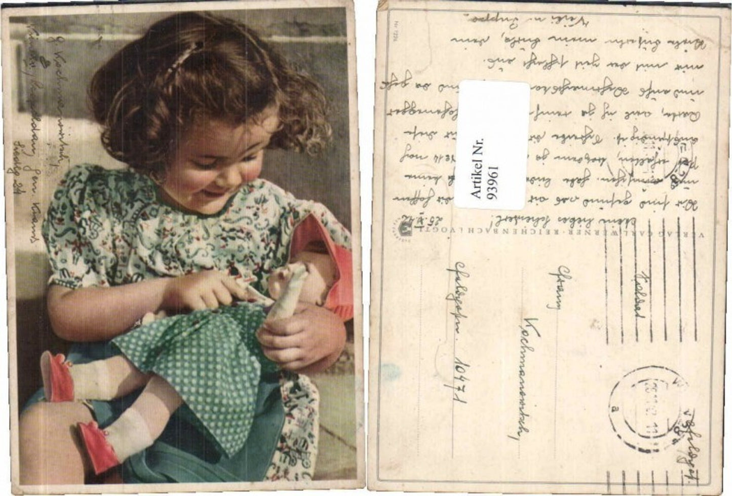 93961, Sweet girl with doll DOLL