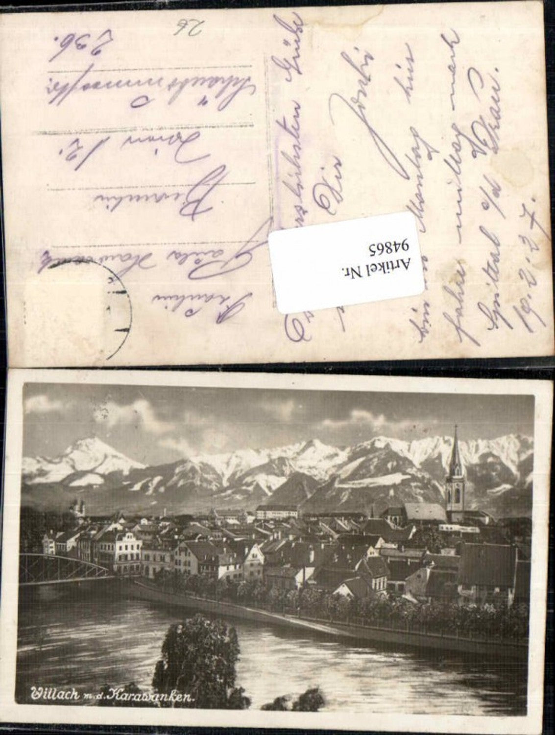 94865, Villach with Karawanken 1927