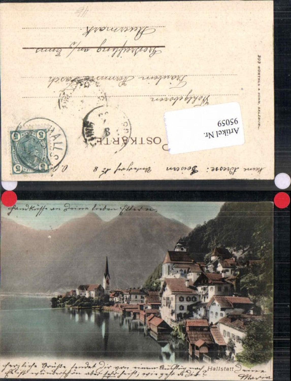 95059,Tolle AK Hallstatt m. Häuser Details 1900