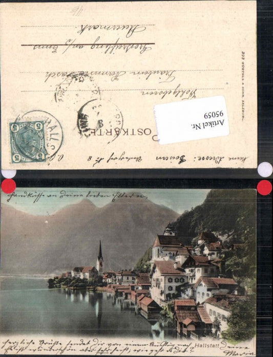95059,Tolle AK Hallstatt m. Häuser Details 1900