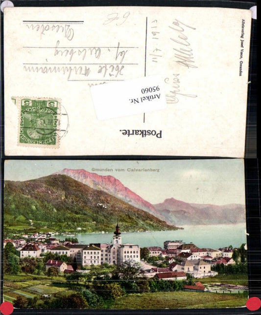 95060,Tolle AK Gmunden v. Calvarienberg 1913