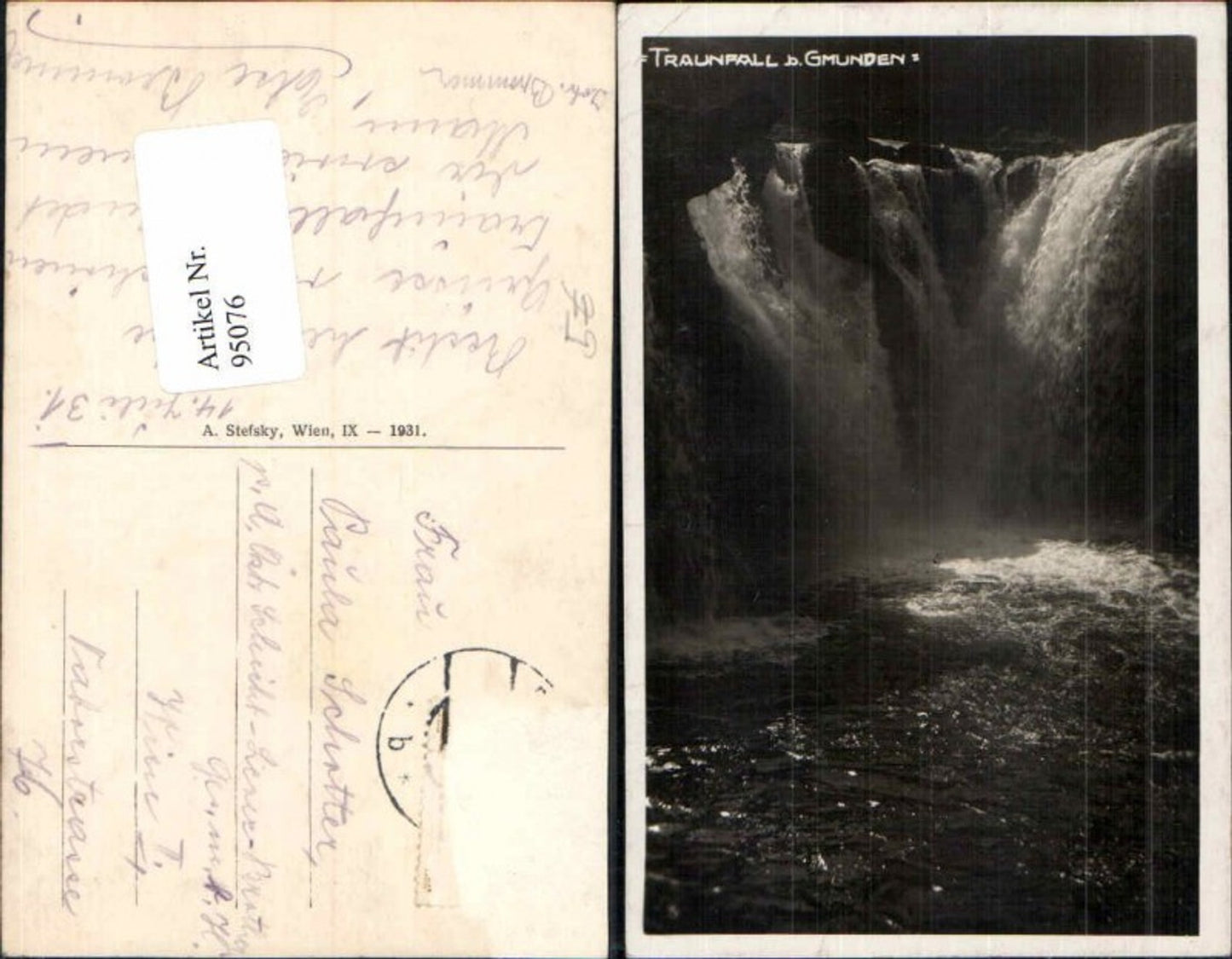 95076,Traunfall b. Gmunden Wasserfall 1931