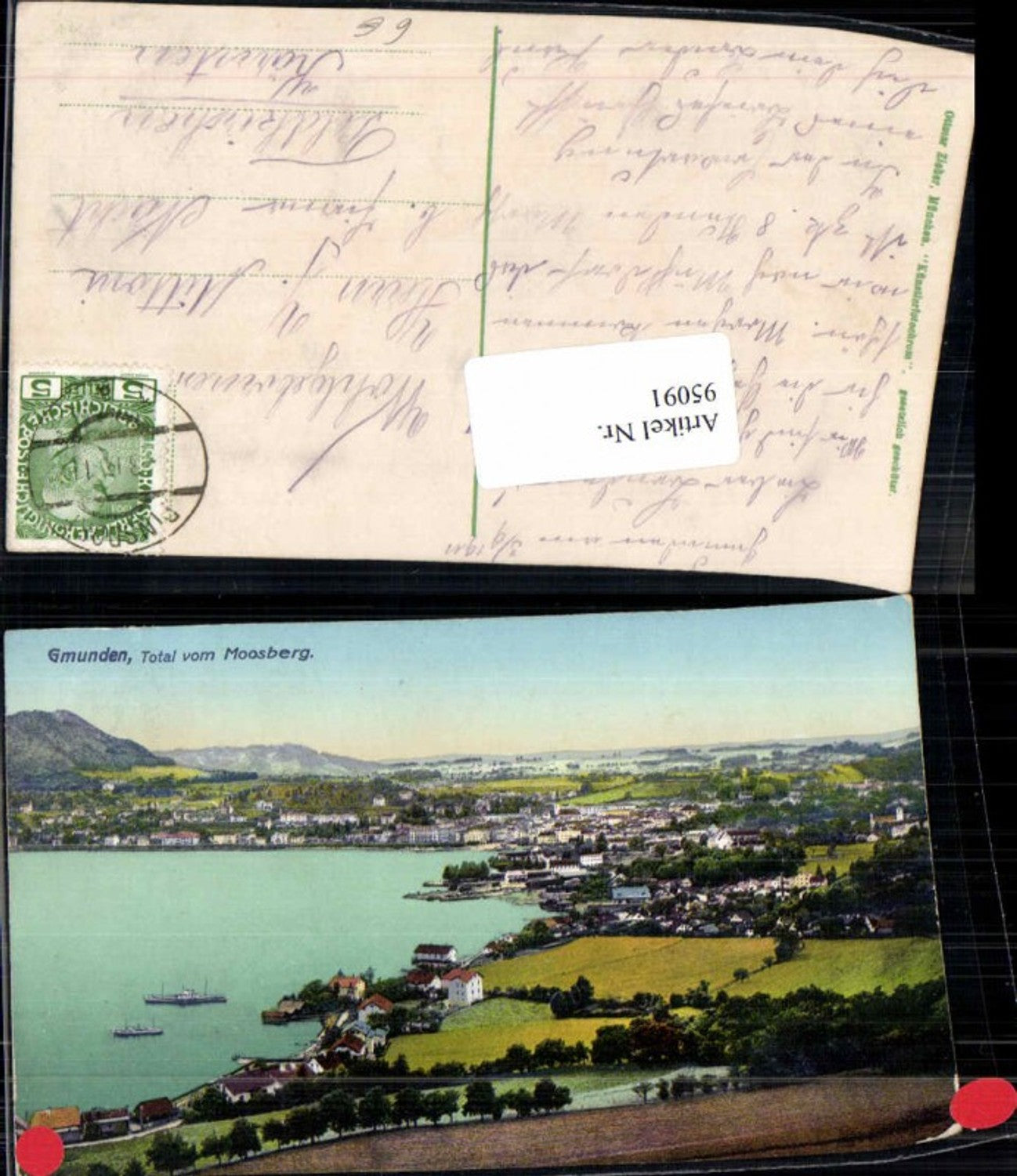 95091,Gmunden vom Moosberg Tolle AK Zieher AK