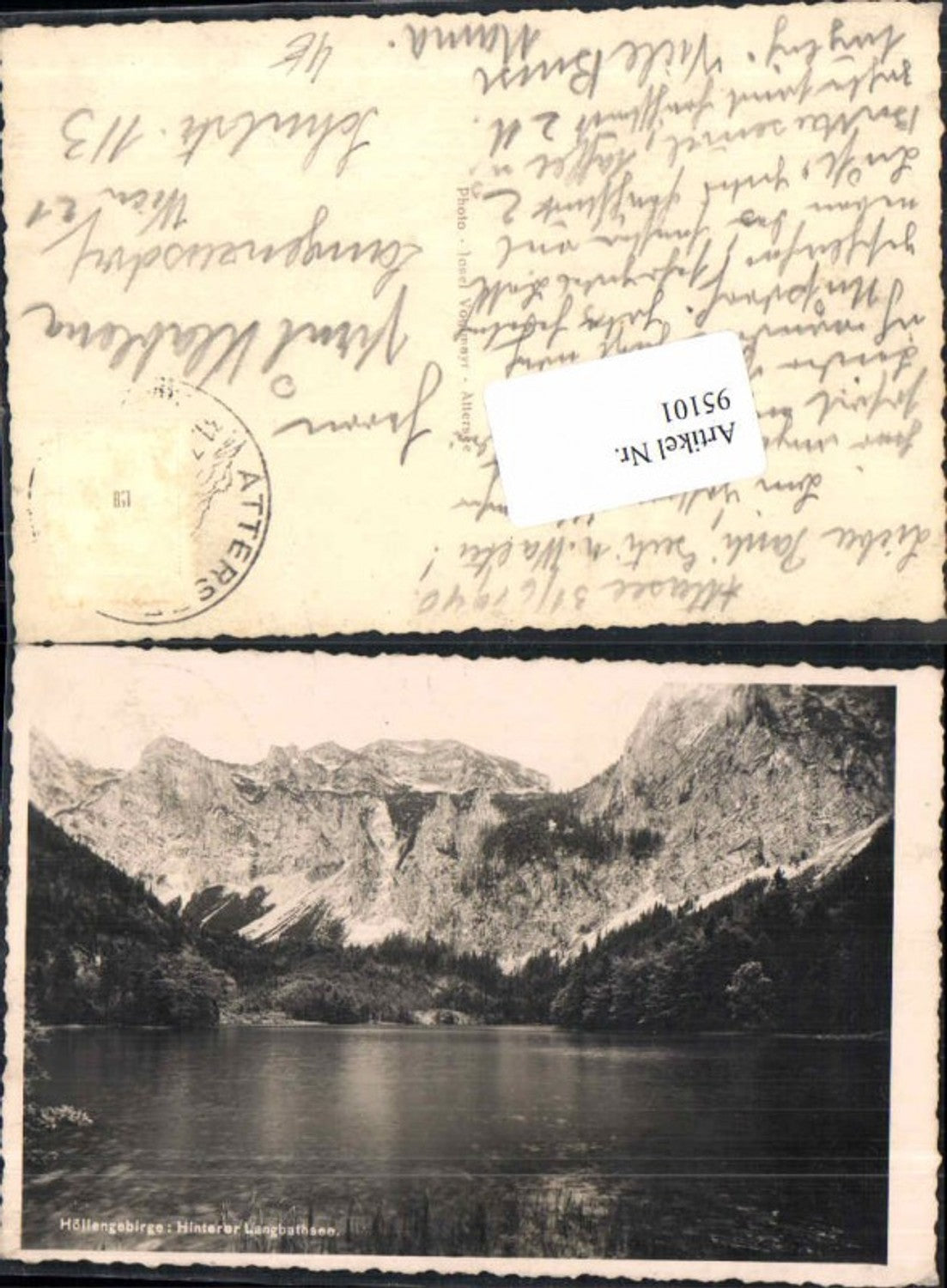 95101,Höllengebirge Hinterer Langbathsee Ebensee 1935