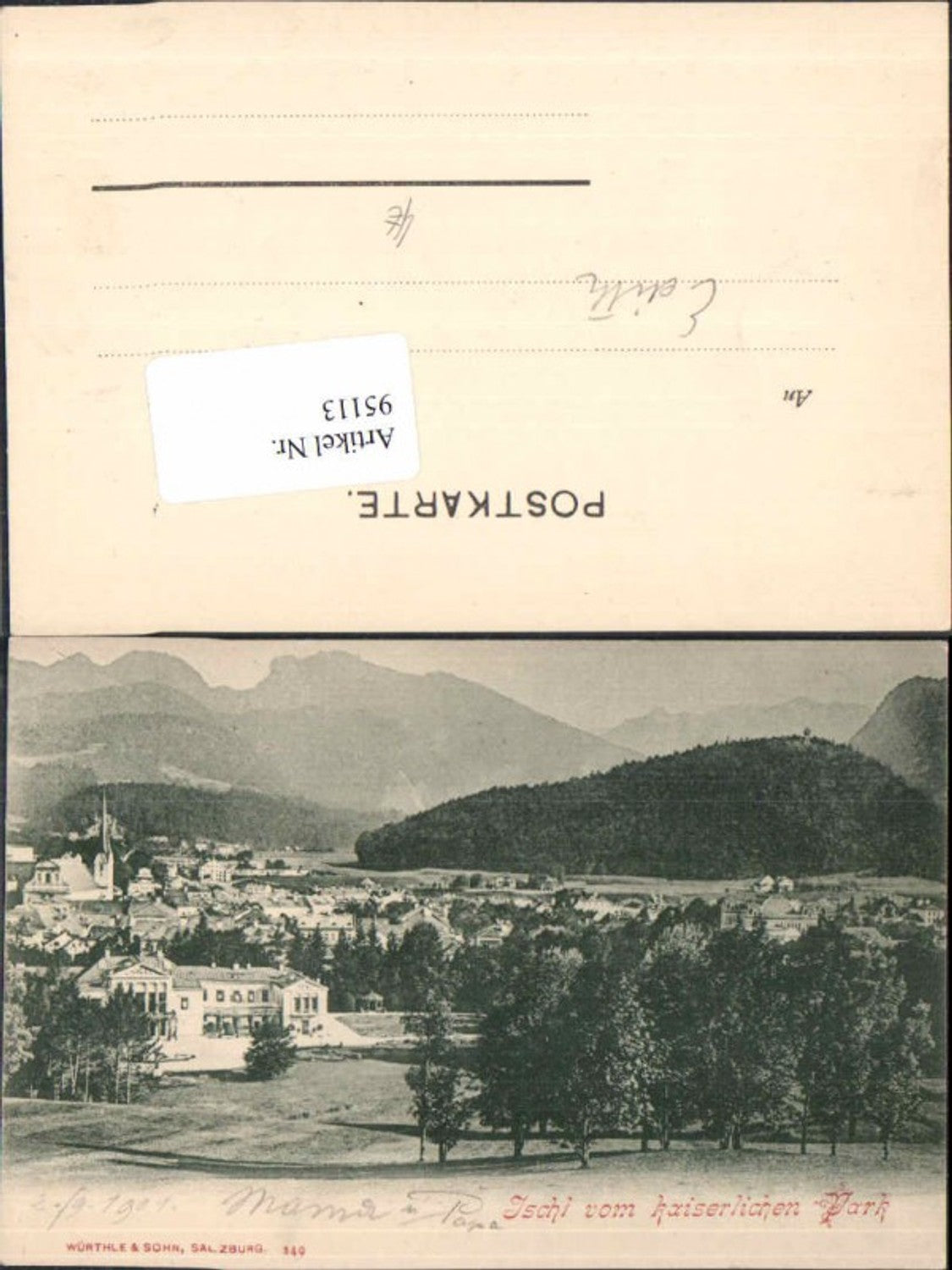 95113,Ischl v. Kaiserlichen Park Kaiser Franz Josef Villa 1905