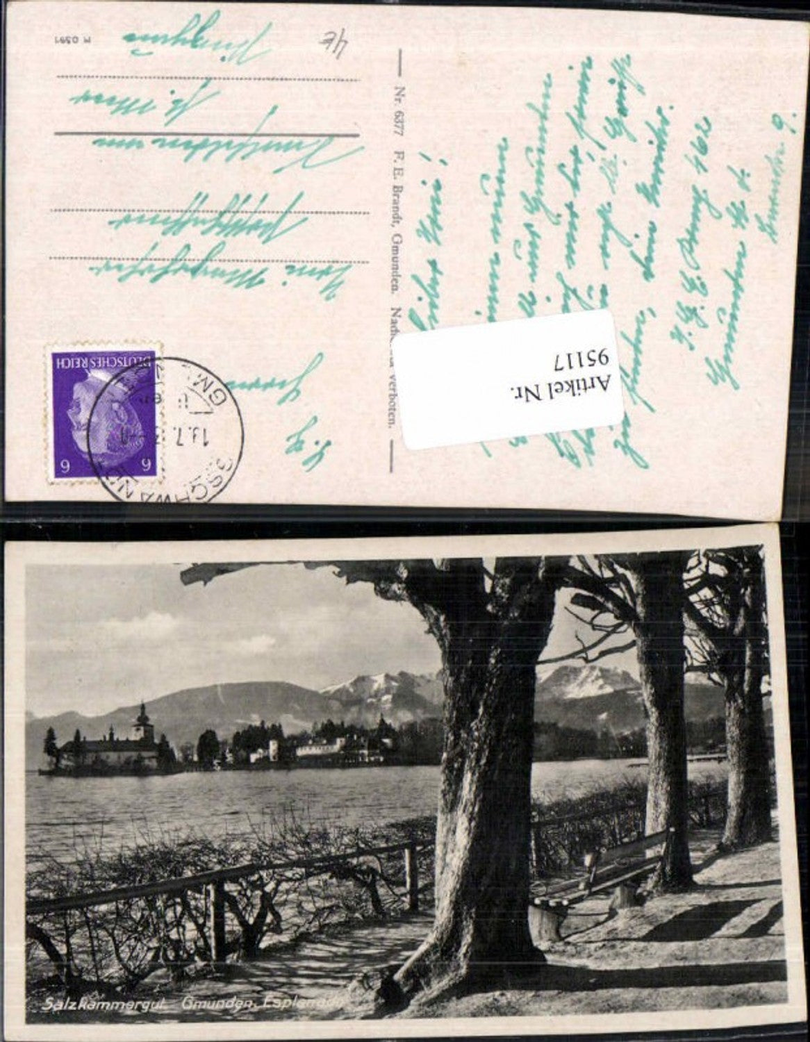 95117,Gmunden Esplanade Partie m. Schloss Orth Brandt 6377