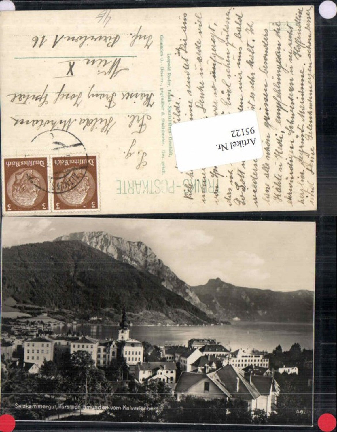 95122,Gmunden vom Kalvarienberg 1930