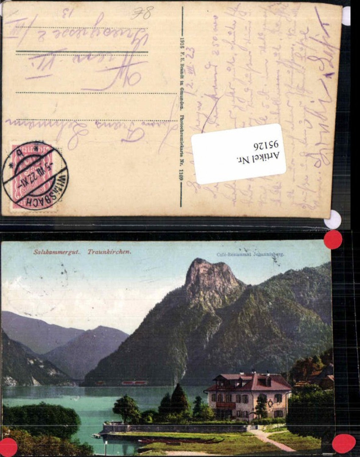 95126,Traunkirchen Cafe Restaurant Johannisberg Brandt 1109