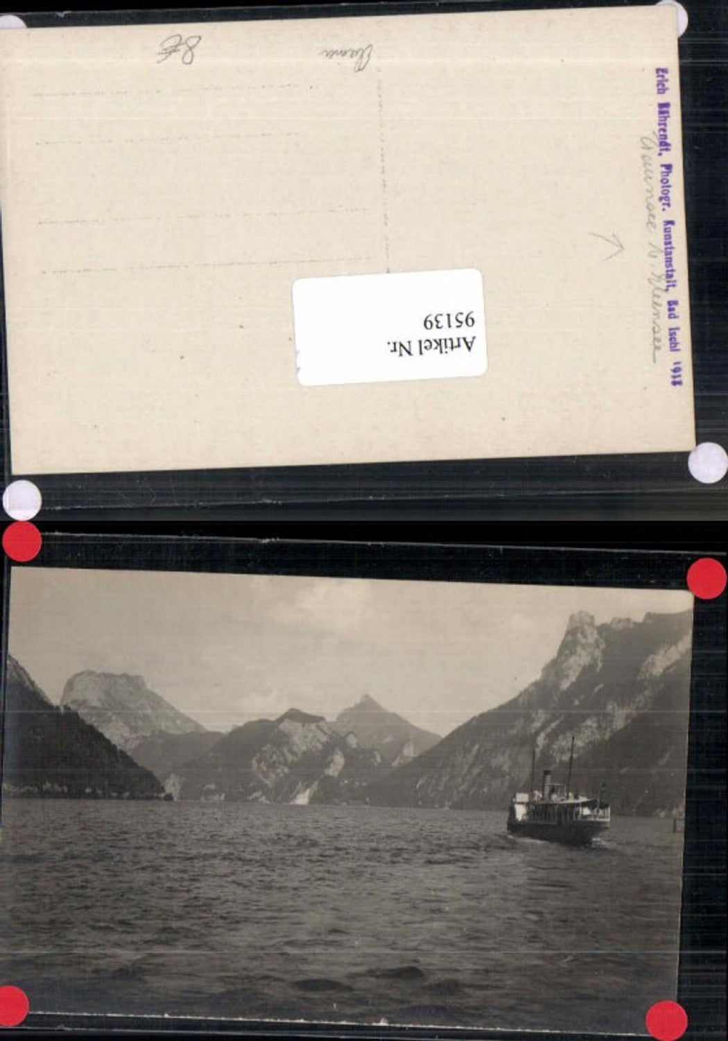 95139,FotoAK Traunsee b. Ebensee m. dampfer 1913