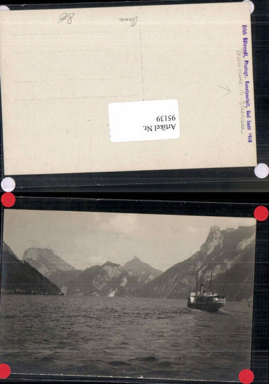 95139,FotoAK Traunsee b. Ebensee m. dampfer 1913