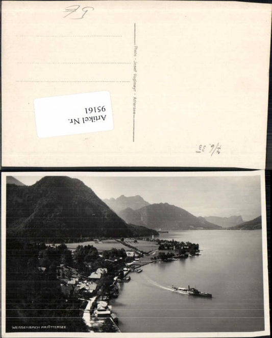 95161,Weissenbach am Attersee m. Schiff 1933