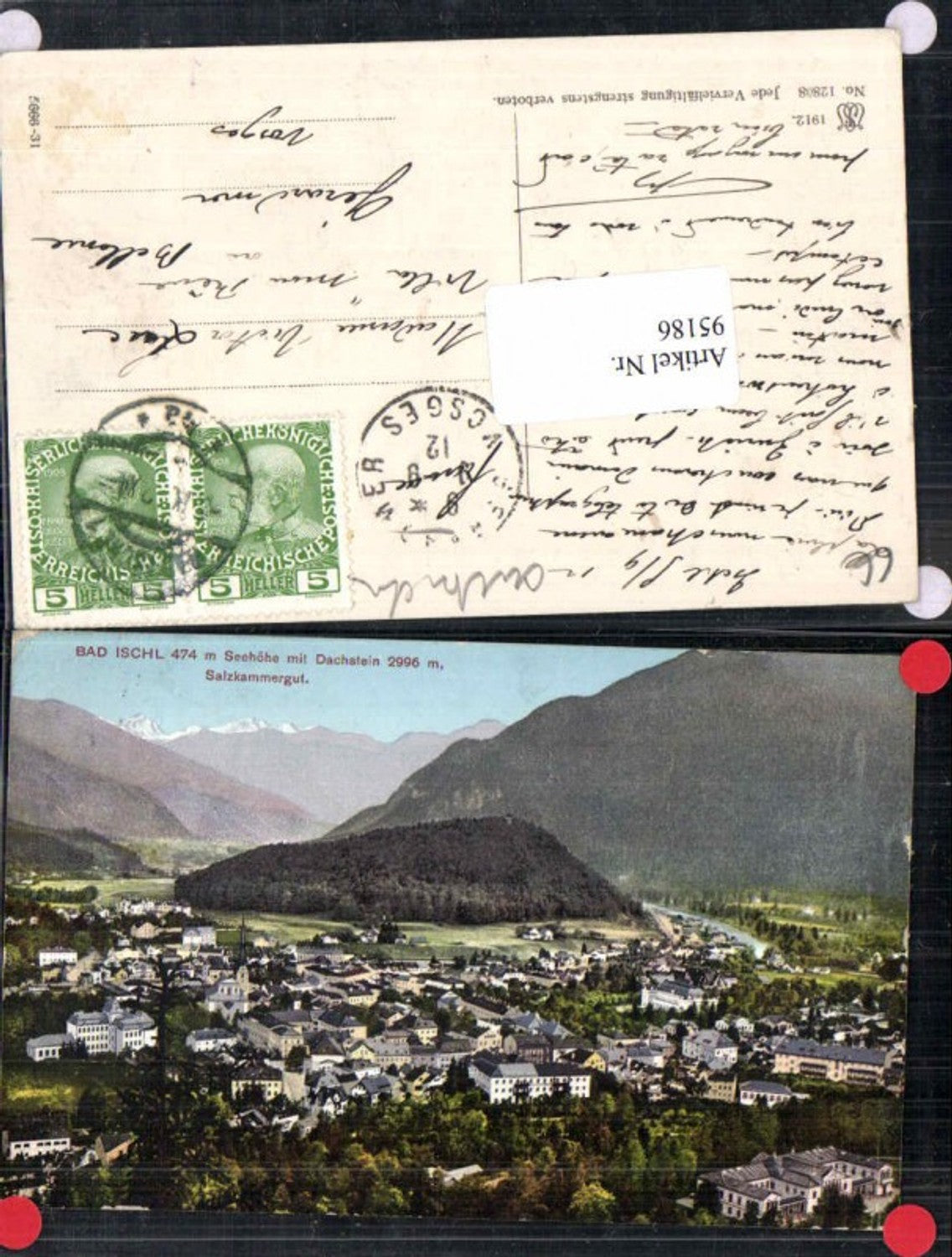 95186,Bad Ischl m. Dachstein Salzkammergut 1912