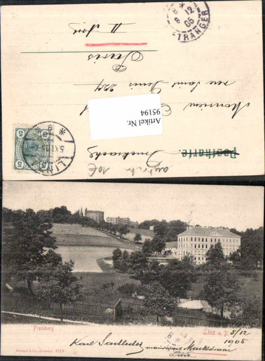 95194,Linz a.d. Donau Freinberg Partie 1905