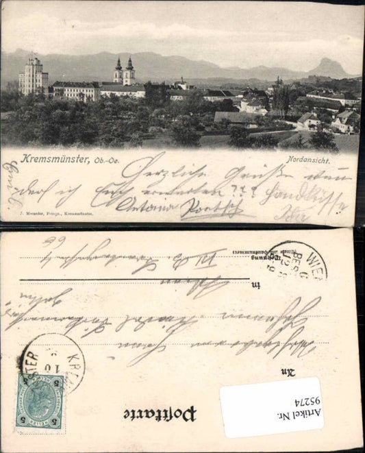 95274,Kremsmünster Nordansicht vom Ort 1899