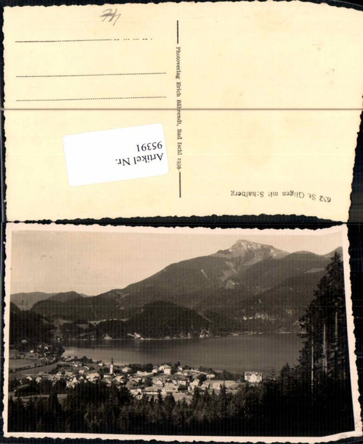 95391,St Gilgen m. Arbersee vom Wald 1938