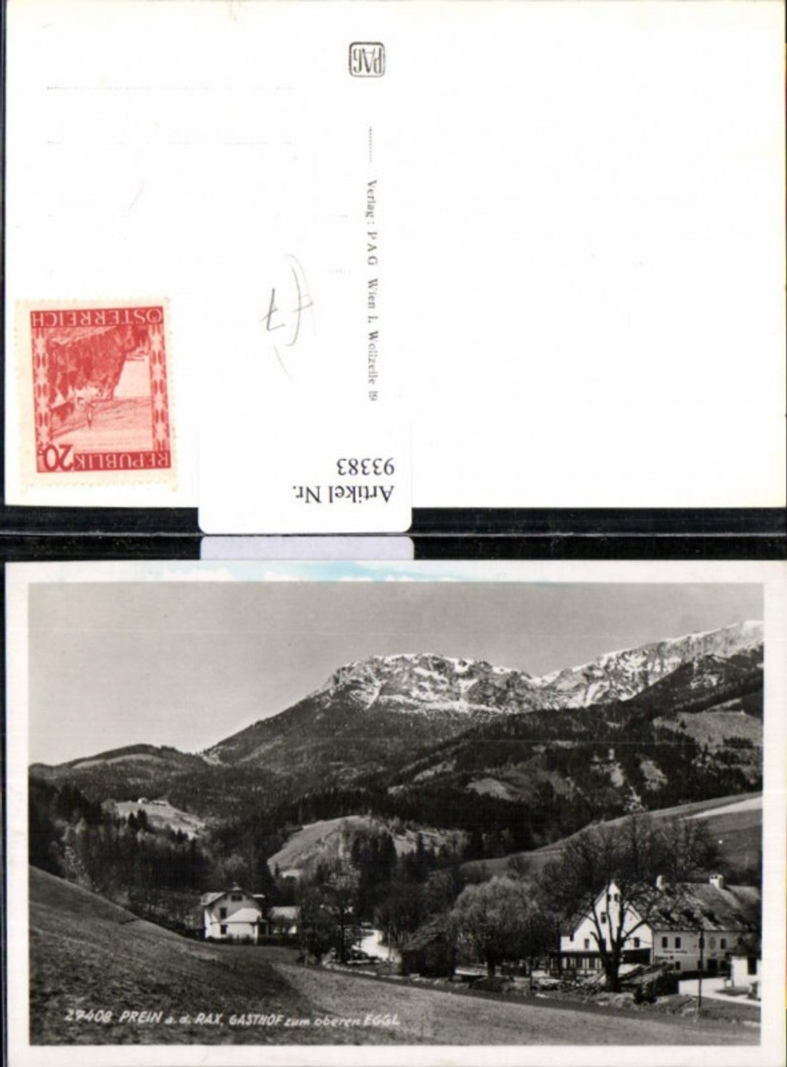 93383,Gasthaus Eggl Prein a. d. Rax Reichenau
