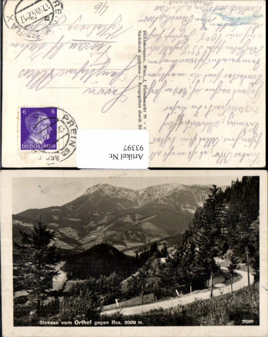 93397,Straße v. Ortshof g. Rax Reichenau
