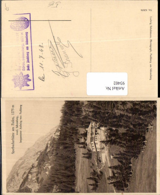 93402,Sparbacherhütte am Faden Puchberg um 1935