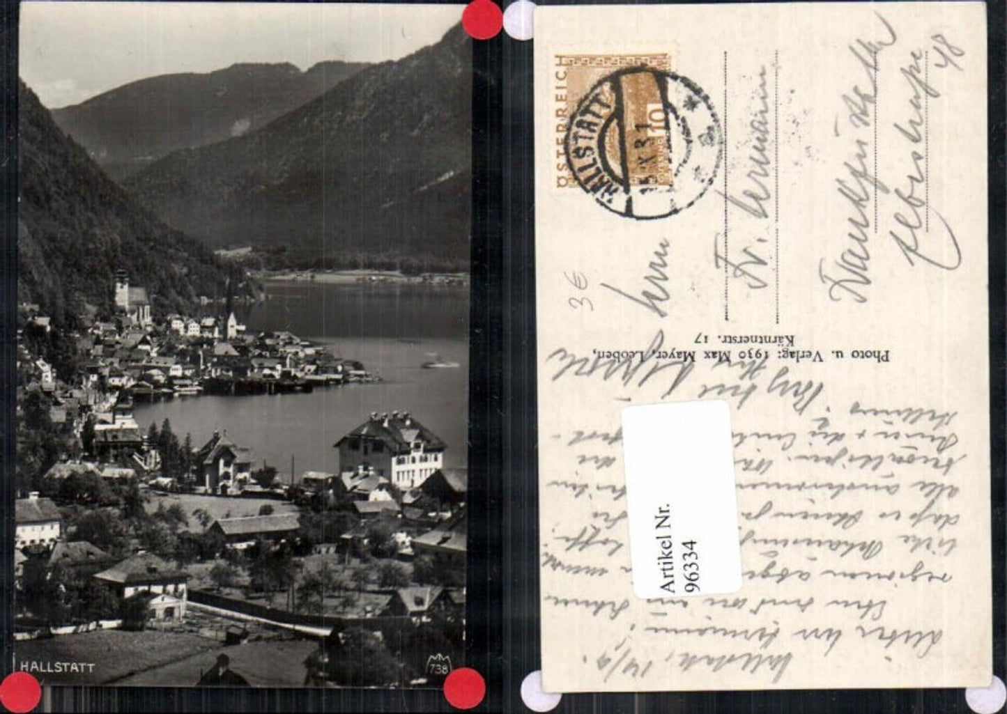 96334,Tolle Teilansicht Hallstatt Partie im Ort 1930