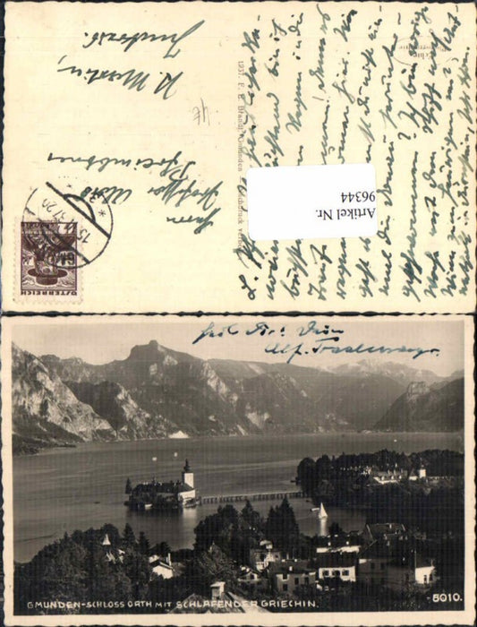 96344,Gmunden Schloss Orth m. Schlafender Griechin Brandt 5010