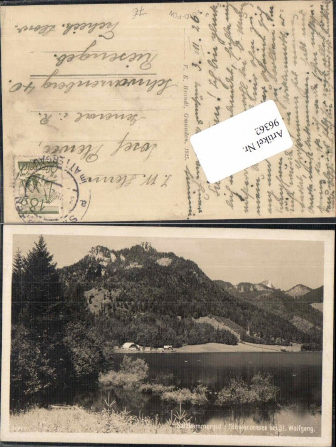 96362,Schwarzensee b. St Wolfgang 1925 Brandt 5187