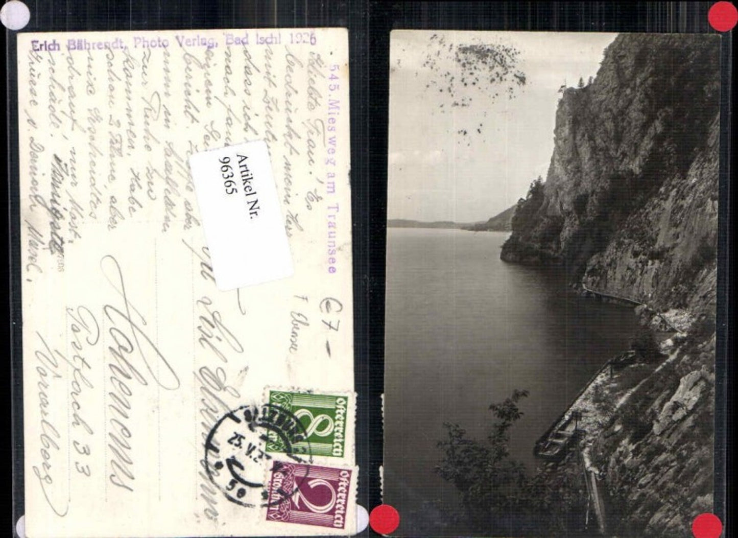 96365,FotoAK Miesweg am Traunsee Ebensee Gmunden 1926