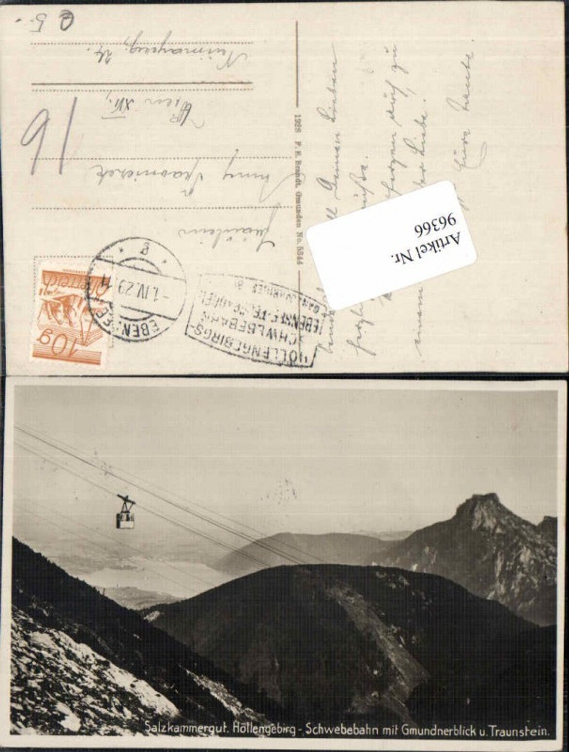 96366,Höllengebirge Seilbahn Traunstein Ebensee Gmunden